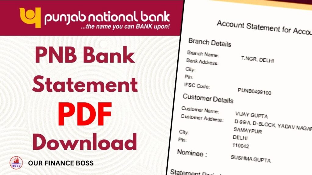 PNB Bank Statement Pdf Download